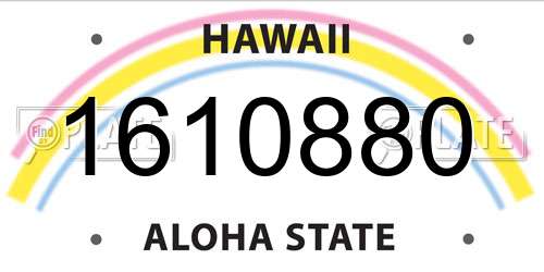 1610880 Hawaii License Plate