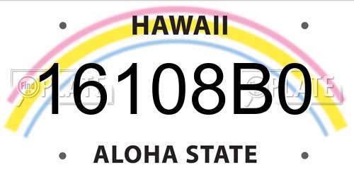 16108B0 Hawaii License Plate