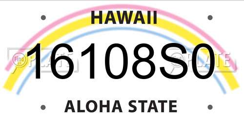 16108S0 Hawaii License Plate