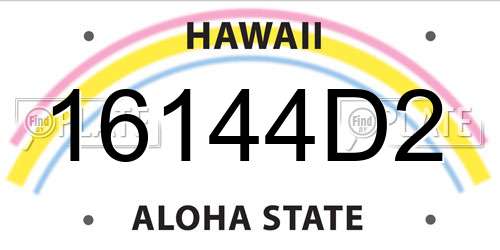 16144D2 Hawaii License Plate