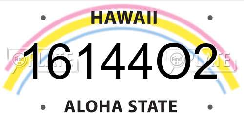 16144O2 Hawaii License Plate
