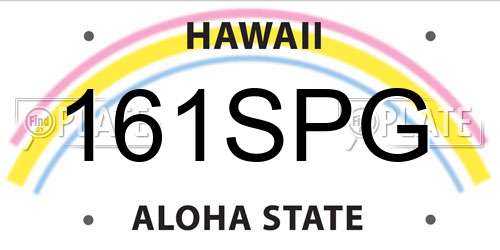 161SPG Hawaii License Plate