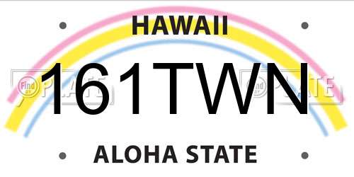 161TWN Hawaii License Plate