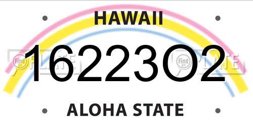 16223O2 Hawaii License Plate
