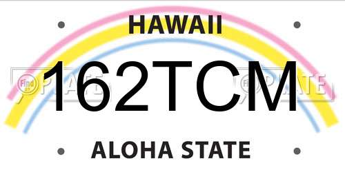 162TCM Hawaii License Plate