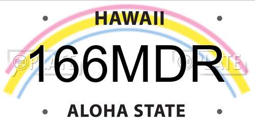 166MDR Hawaii License Plate