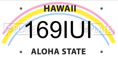 169IUI Hawaii License Plate