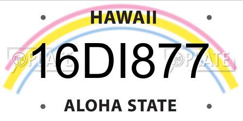 16DI877 Hawaii License Plate