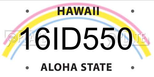 16ID550 Hawaii License Plate