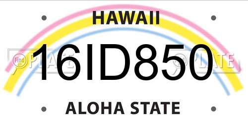 16ID850 Hawaii License Plate