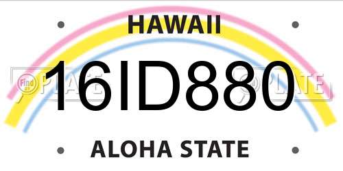16ID880 Hawaii License Plate