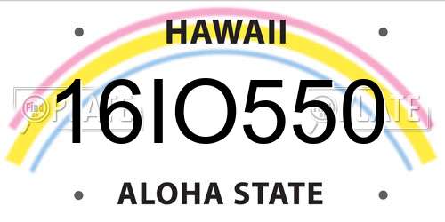 16IO550 Hawaii License Plate