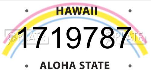 1719787 Hawaii License Plate