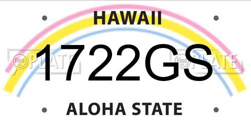 1722GS Hawaii License Plate