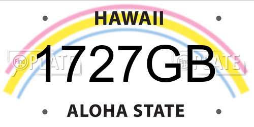 1727GB Hawaii License Plate
