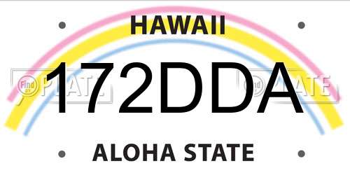 172DDA Hawaii License Plate