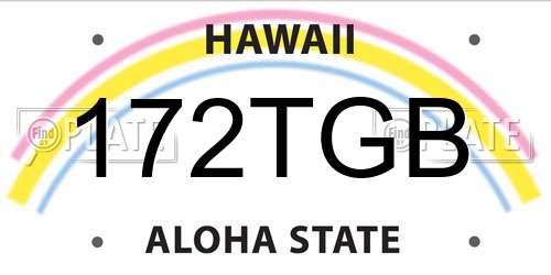 172TGB Hawaii License Plate