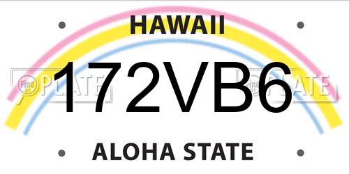 172VB6 Hawaii License Plate