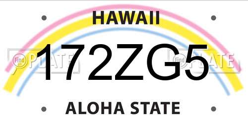 172ZG5 Hawaii License Plate