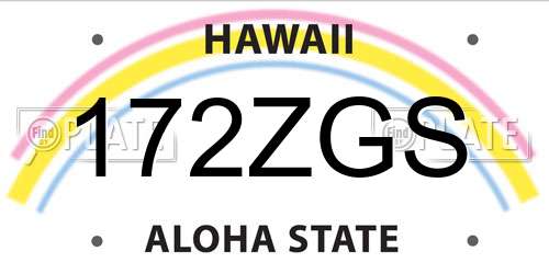 172ZGS Hawaii License Plate
