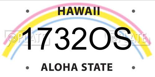 1732OS Hawaii License Plate