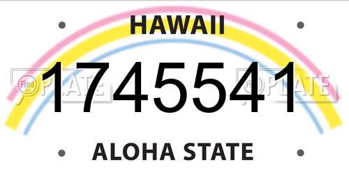1745541 Hawaii License Plate