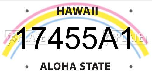 17455A1 Hawaii License Plate