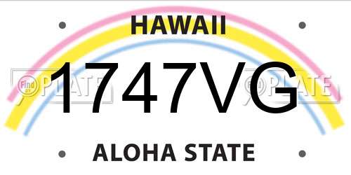 1747VG Hawaii License Plate