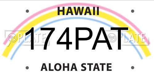 174PAT Hawaii License Plate