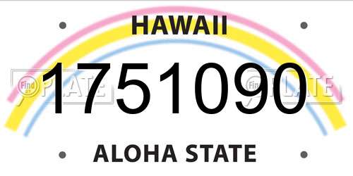 1751090 Hawaii License Plate