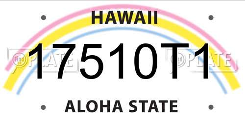 17510T1 Hawaii License Plate