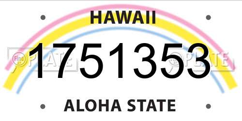 1751353 Hawaii License Plate