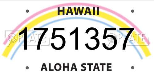 1751357 Hawaii License Plate