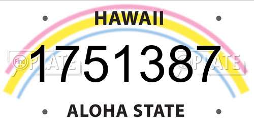 1751387 Hawaii License Plate