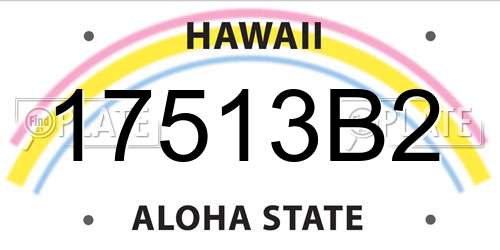 17513B2 Hawaii License Plate