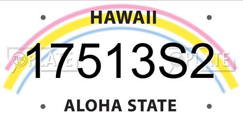 17513S2 Hawaii License Plate