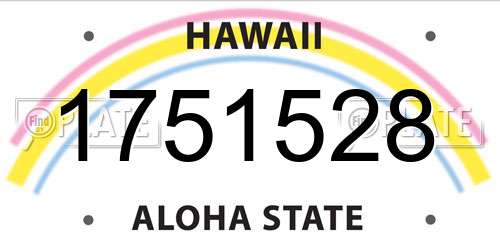 1751528 Hawaii License Plate
