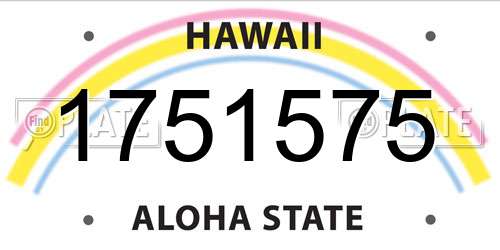 1751575 Hawaii License Plate