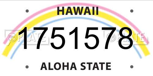 1751578 Hawaii License Plate