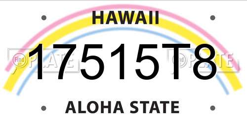 17515T8 Hawaii License Plate