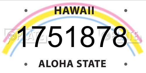 1751878 Hawaii License Plate