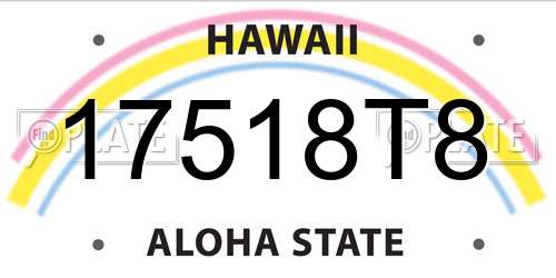 17518T8 Hawaii License Plate