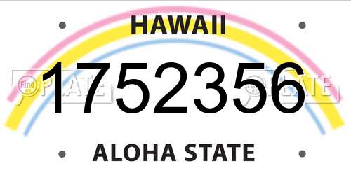 1752356 Hawaii License Plate