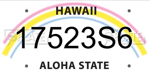 17523S6 Hawaii License Plate