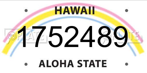1752489 Hawaii License Plate
