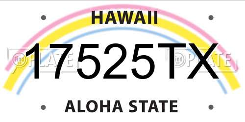 17525TX Hawaii License Plate