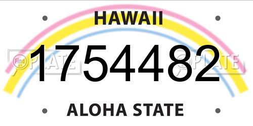 1754482 Hawaii License Plate