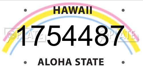 1754487 Hawaii License Plate