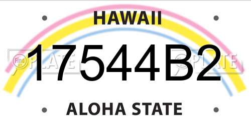 17544B2 Hawaii License Plate