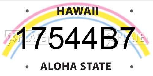 17544B7 Hawaii License Plate